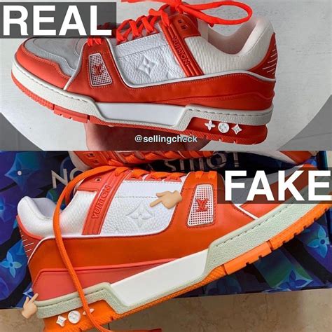 fake lv shoes vs real|lv trainer copy.